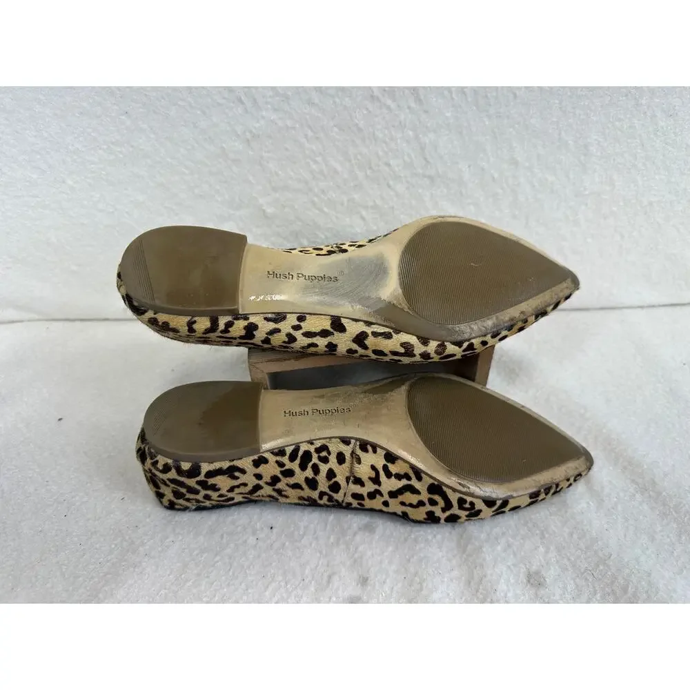 Hush Puppies Sadie Tassel Slip-On Leopard Print Haircalf Finish Women's SZ 9